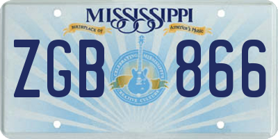 MS license plate ZGB866