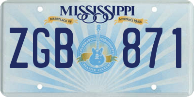 MS license plate ZGB871