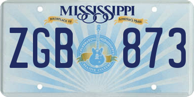 MS license plate ZGB873