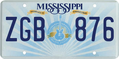 MS license plate ZGB876