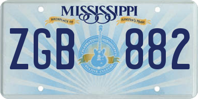 MS license plate ZGB882