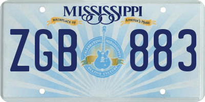 MS license plate ZGB883