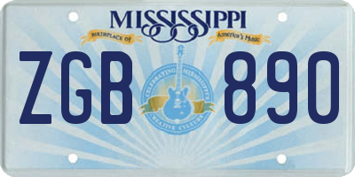 MS license plate ZGB890