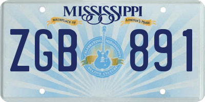 MS license plate ZGB891
