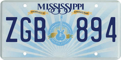 MS license plate ZGB894
