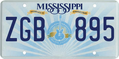 MS license plate ZGB895