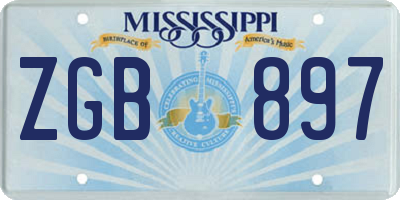 MS license plate ZGB897