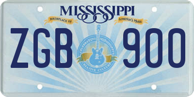 MS license plate ZGB900