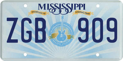 MS license plate ZGB909