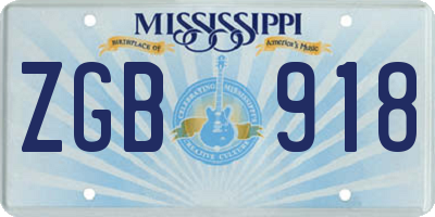 MS license plate ZGB918
