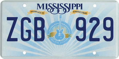 MS license plate ZGB929