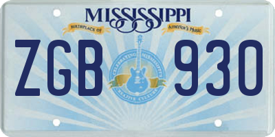 MS license plate ZGB930