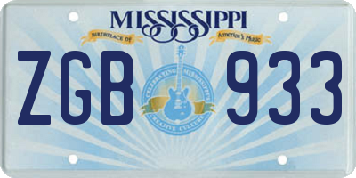 MS license plate ZGB933