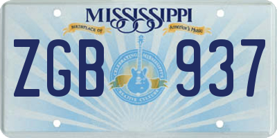 MS license plate ZGB937