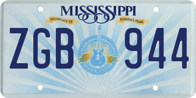 MS license plate ZGB944