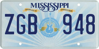 MS license plate ZGB948