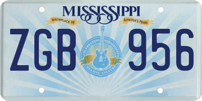 MS license plate ZGB956