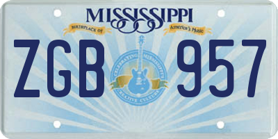 MS license plate ZGB957
