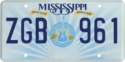 MS license plate ZGB961