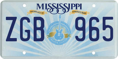 MS license plate ZGB965