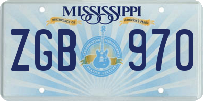 MS license plate ZGB970
