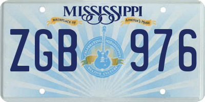 MS license plate ZGB976