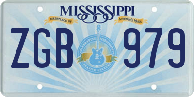 MS license plate ZGB979