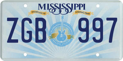 MS license plate ZGB997