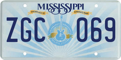 MS license plate ZGC069