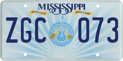 MS license plate ZGC073