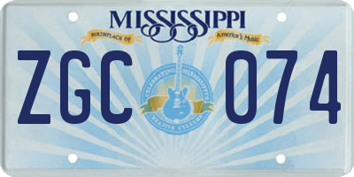 MS license plate ZGC074