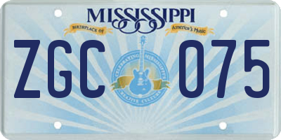 MS license plate ZGC075