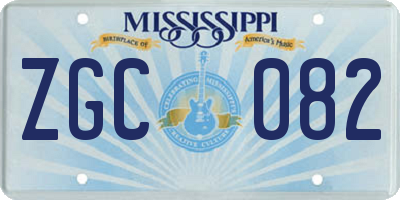 MS license plate ZGC082