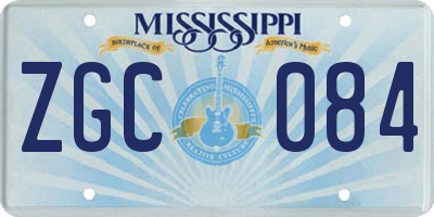 MS license plate ZGC084