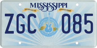MS license plate ZGC085