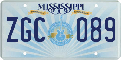 MS license plate ZGC089