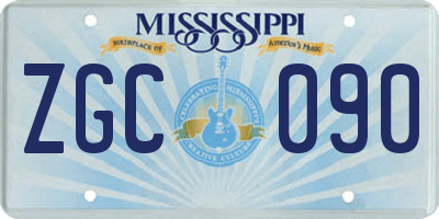 MS license plate ZGC090