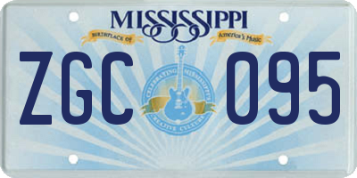 MS license plate ZGC095