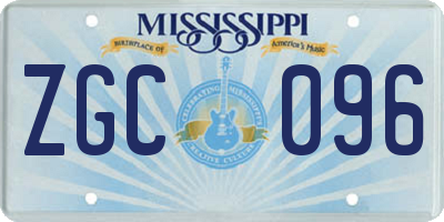 MS license plate ZGC096