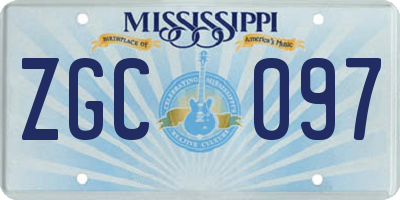 MS license plate ZGC097