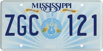 MS license plate ZGC121