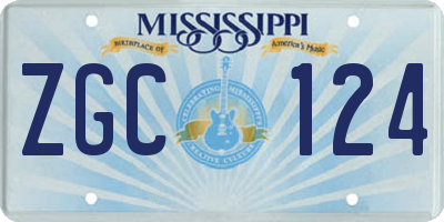 MS license plate ZGC124