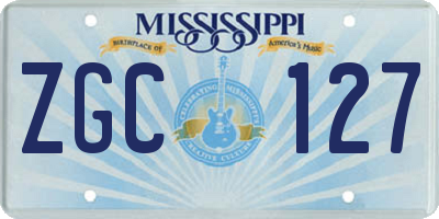 MS license plate ZGC127