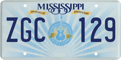 MS license plate ZGC129