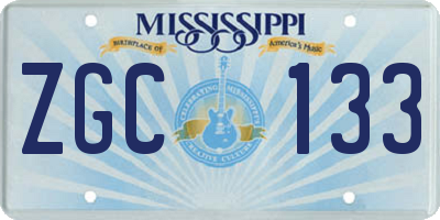 MS license plate ZGC133