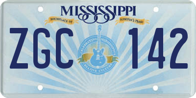 MS license plate ZGC142