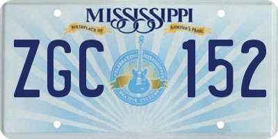 MS license plate ZGC152