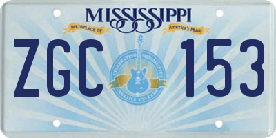 MS license plate ZGC153