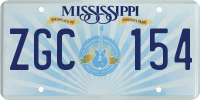 MS license plate ZGC154