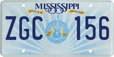 MS license plate ZGC156